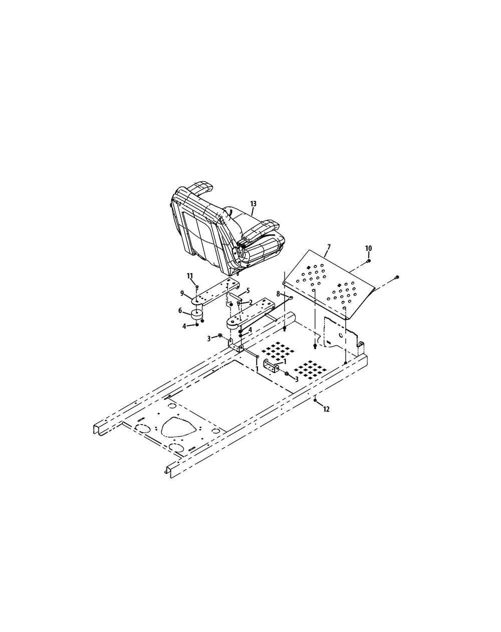 Seat Assembly Diagram and Parts List for Z-FORCE48 (17BF3AGV-17BF3AGV010)(2011) Cub Cadet Lawn Tractor